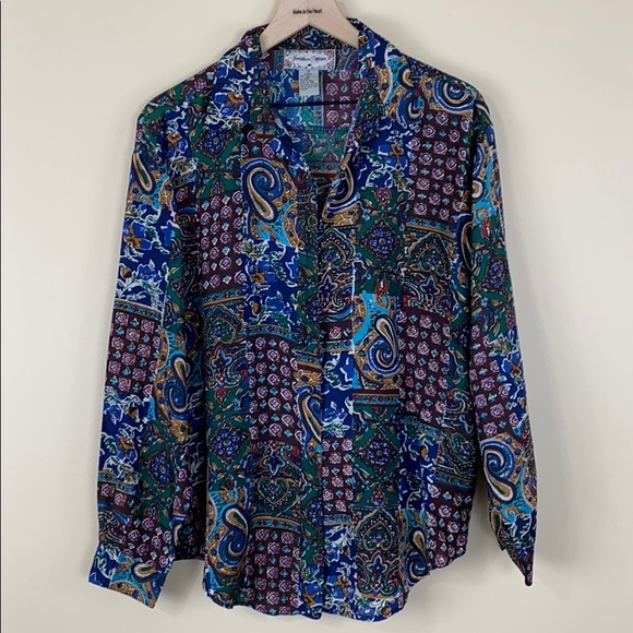 Vintage 100% silk top - Picture 6 of 8